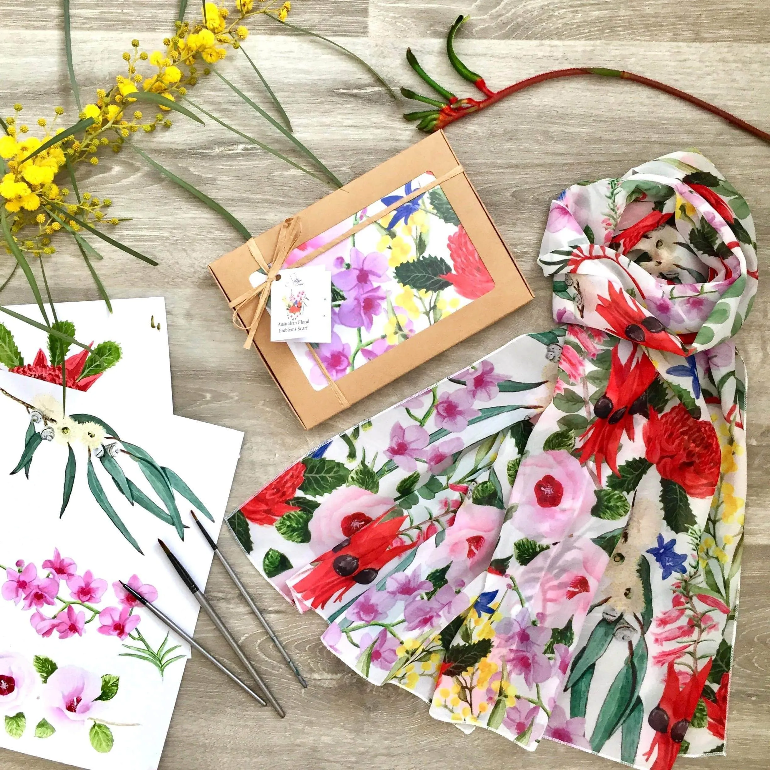 Australian Floral Emblems Scarf