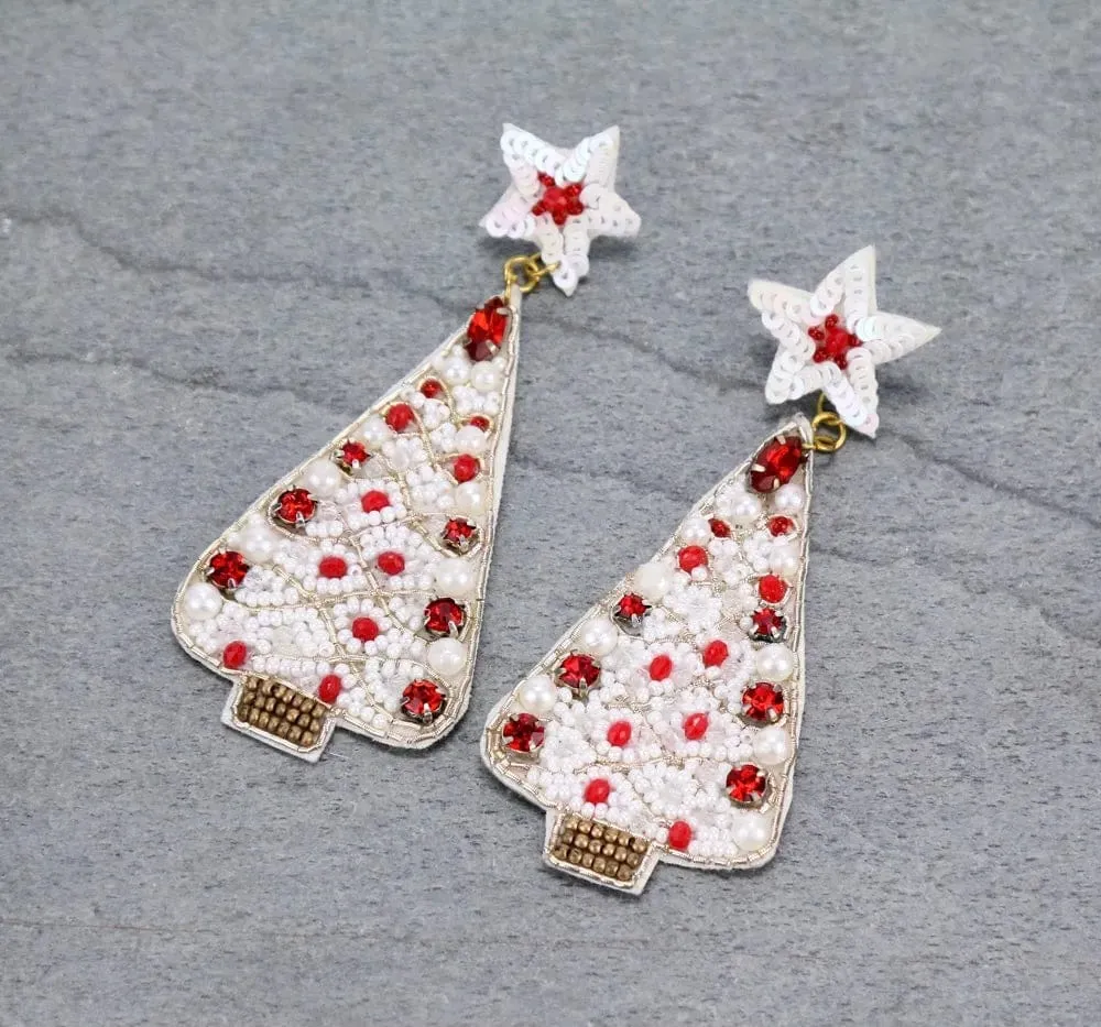 Christmas beaded earrings