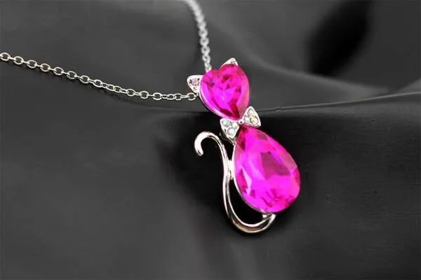 Crystal Cat Necklace