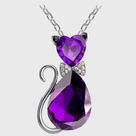 Crystal Cat Necklace