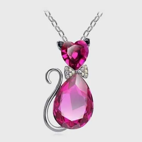 Crystal Cat Necklace