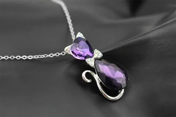 Crystal Cat Necklace