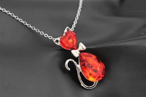 Crystal Cat Necklace