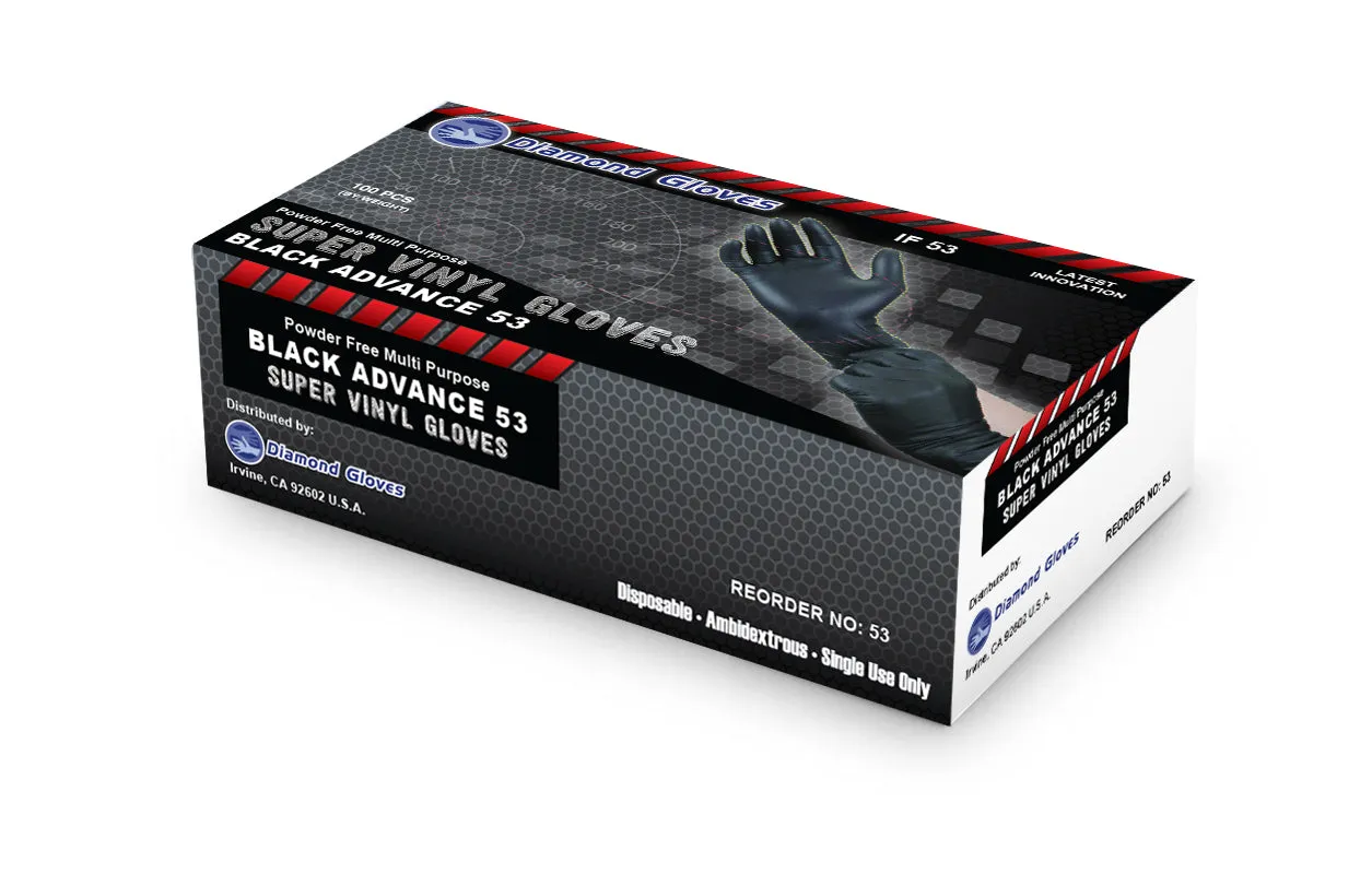 (In-Stock) 4X Black Vinyl Gloves (Case) 1,000 Count