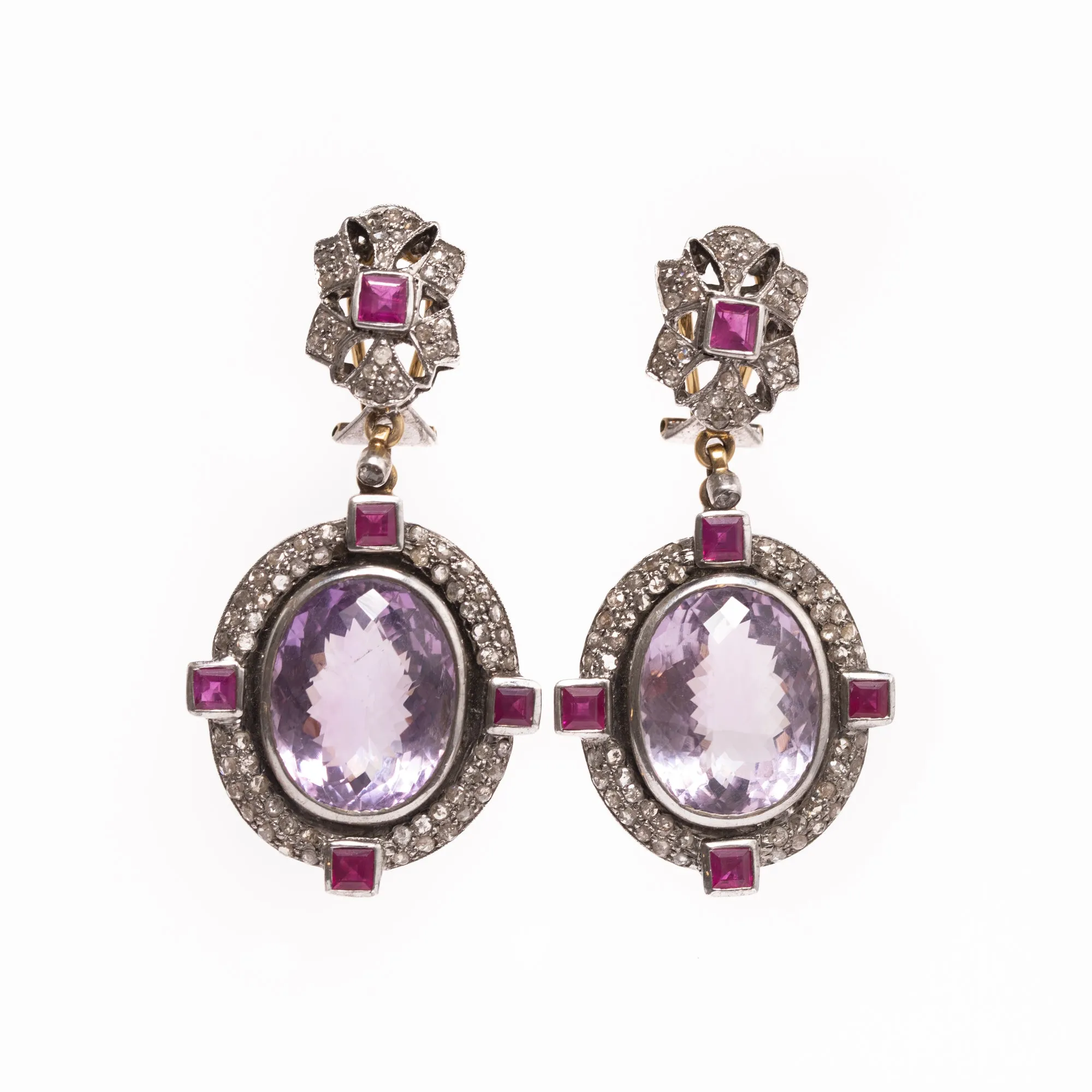 Large Amethyst Pendant Earrings