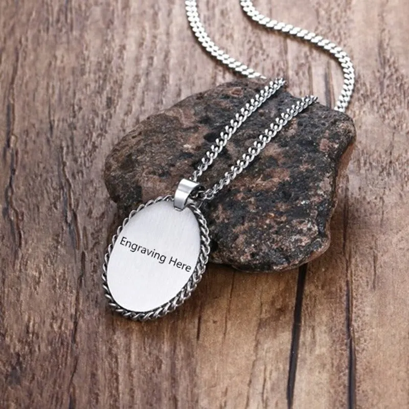 Stylish Engraved Stainless Steel Pendant for Personalization